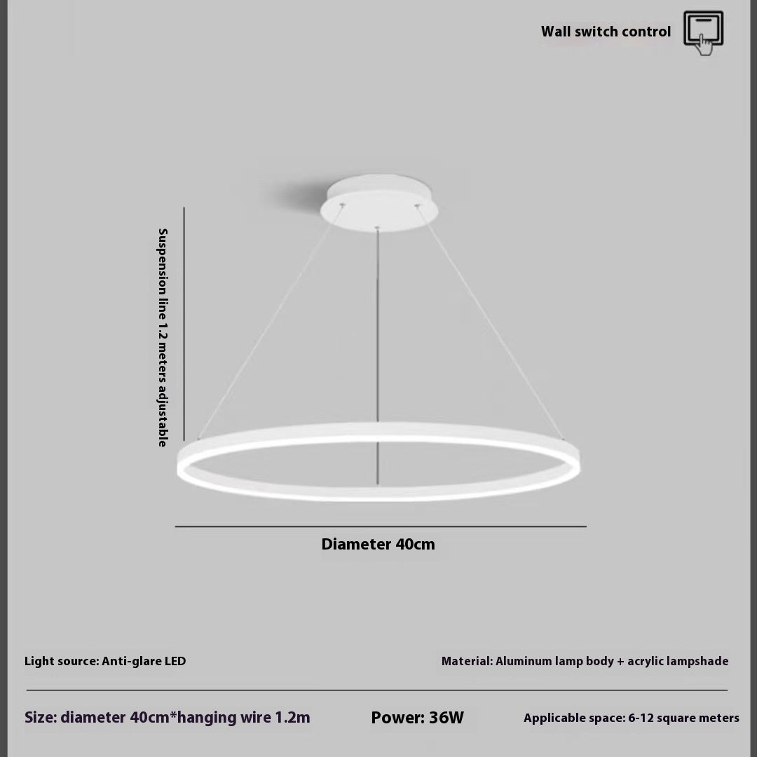 Living Room Lamps Modern Pole Ring Light LED Dining Room Personalized Chandelier