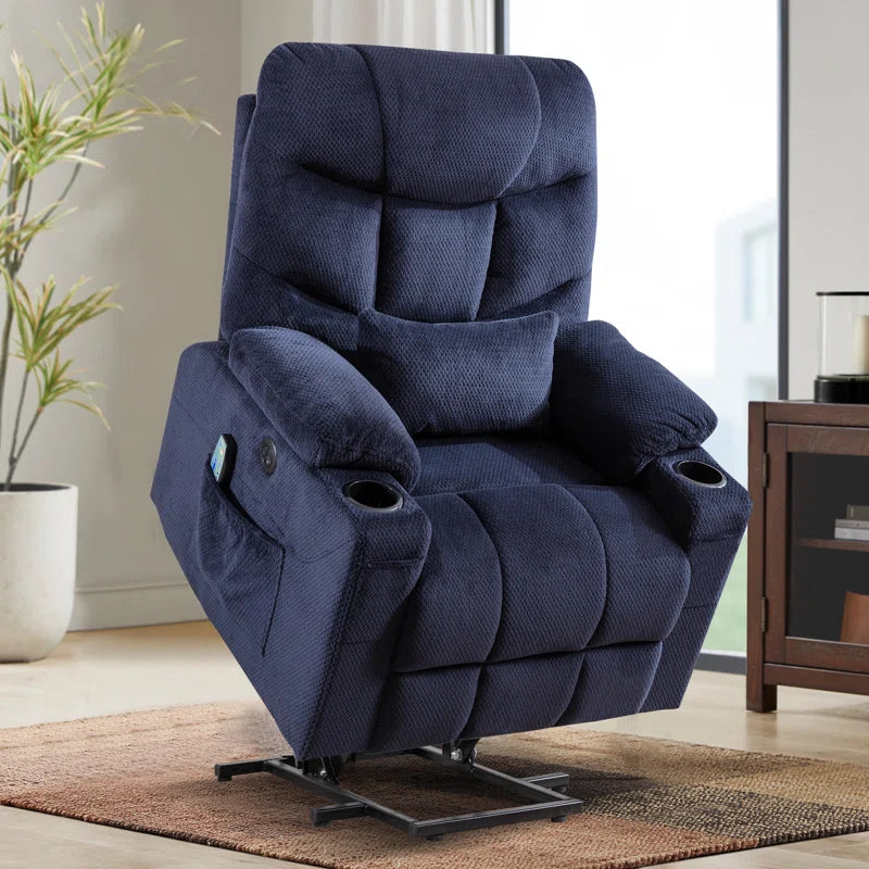 33.9'' Wide Power Lift Assist Standard Recliner Chair with Heated and Massage