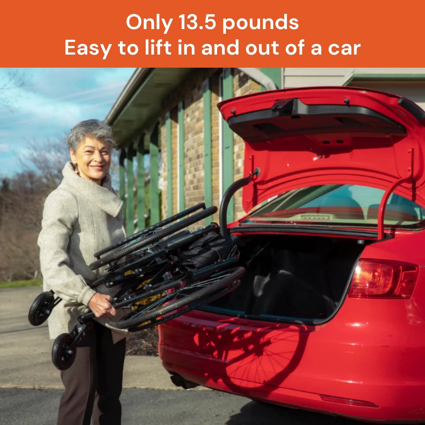 Mobility Lightweight Wheelchair for Seniors, Foldable for Travel, 13.5 Lbs, 1 Ct