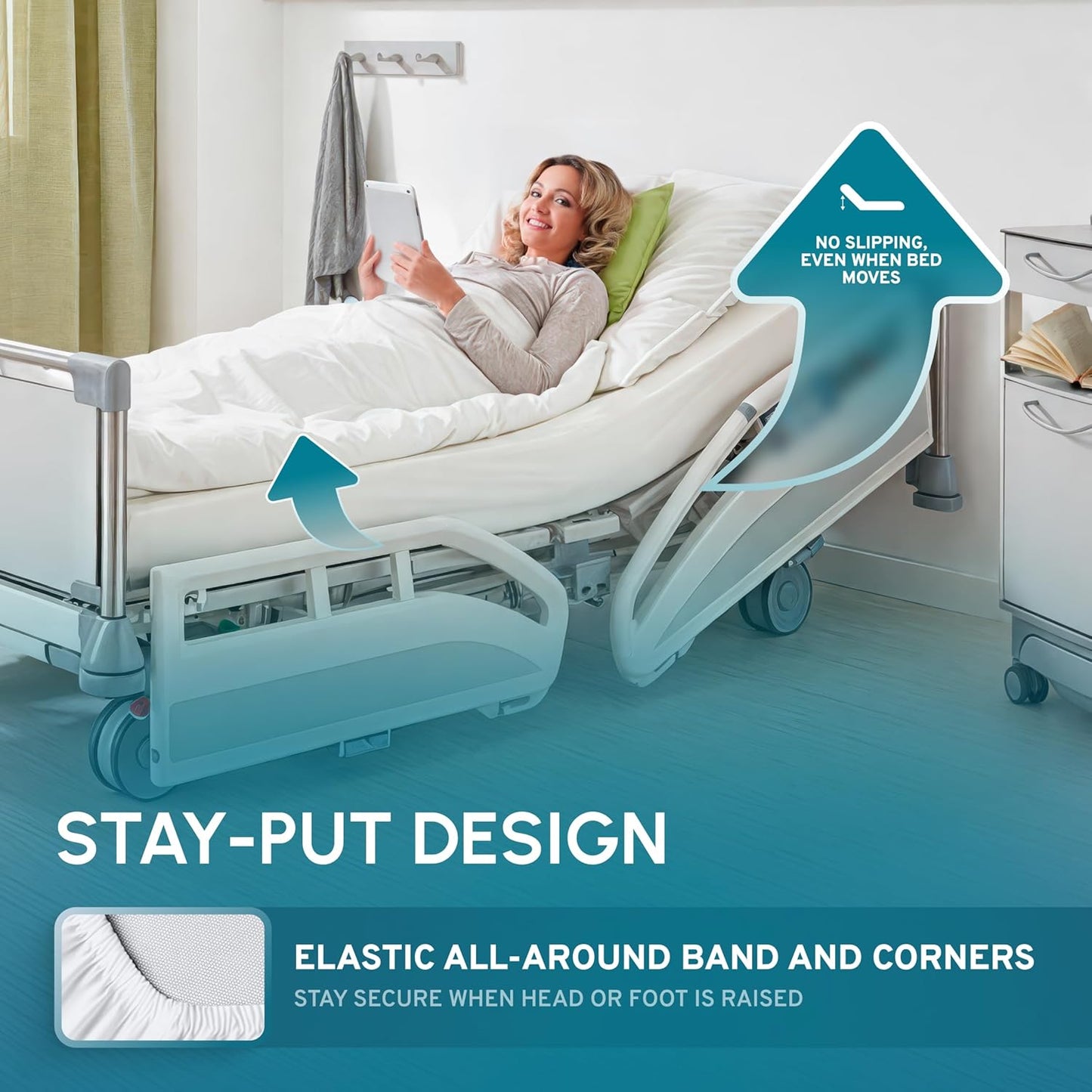 Fitted Hospital Bed Sheets Set of 3, Cotton Fitted Sheet with 200 Thread Count, Soft Standard Sheets for Hospital Bed Size: 36" X 80" X 9"