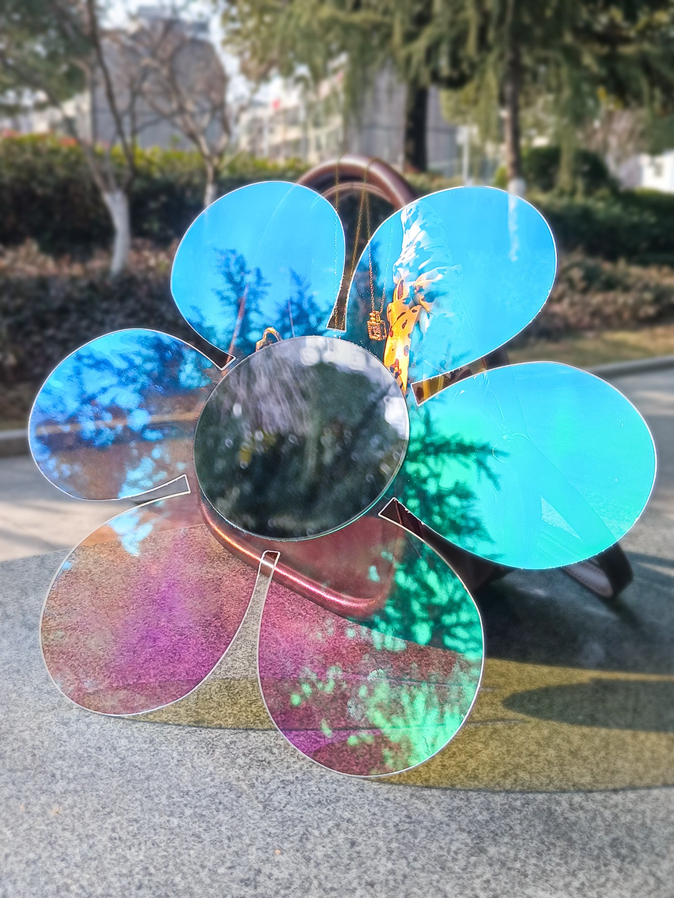 Acrylic Flower Colorful Mirror Wall Sticker