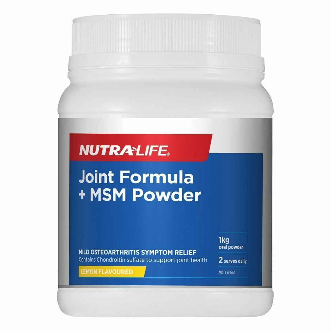 2 X NUTRA-LIFE Joint Formula + MSM Powder 1KG Lemon Flavor Glucosamine Nutralife