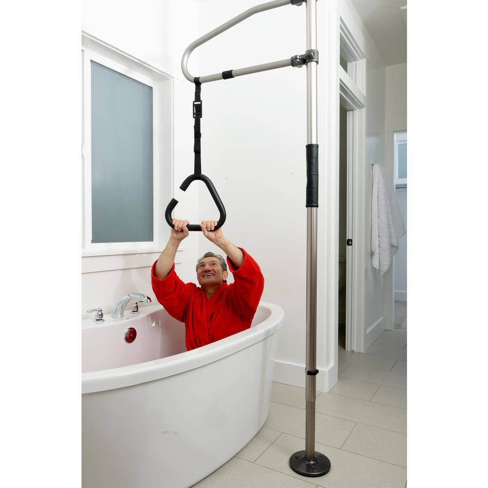 Sure Stand Security Pole 12 In. Trapeze Grab Bar Accessory in Bronze