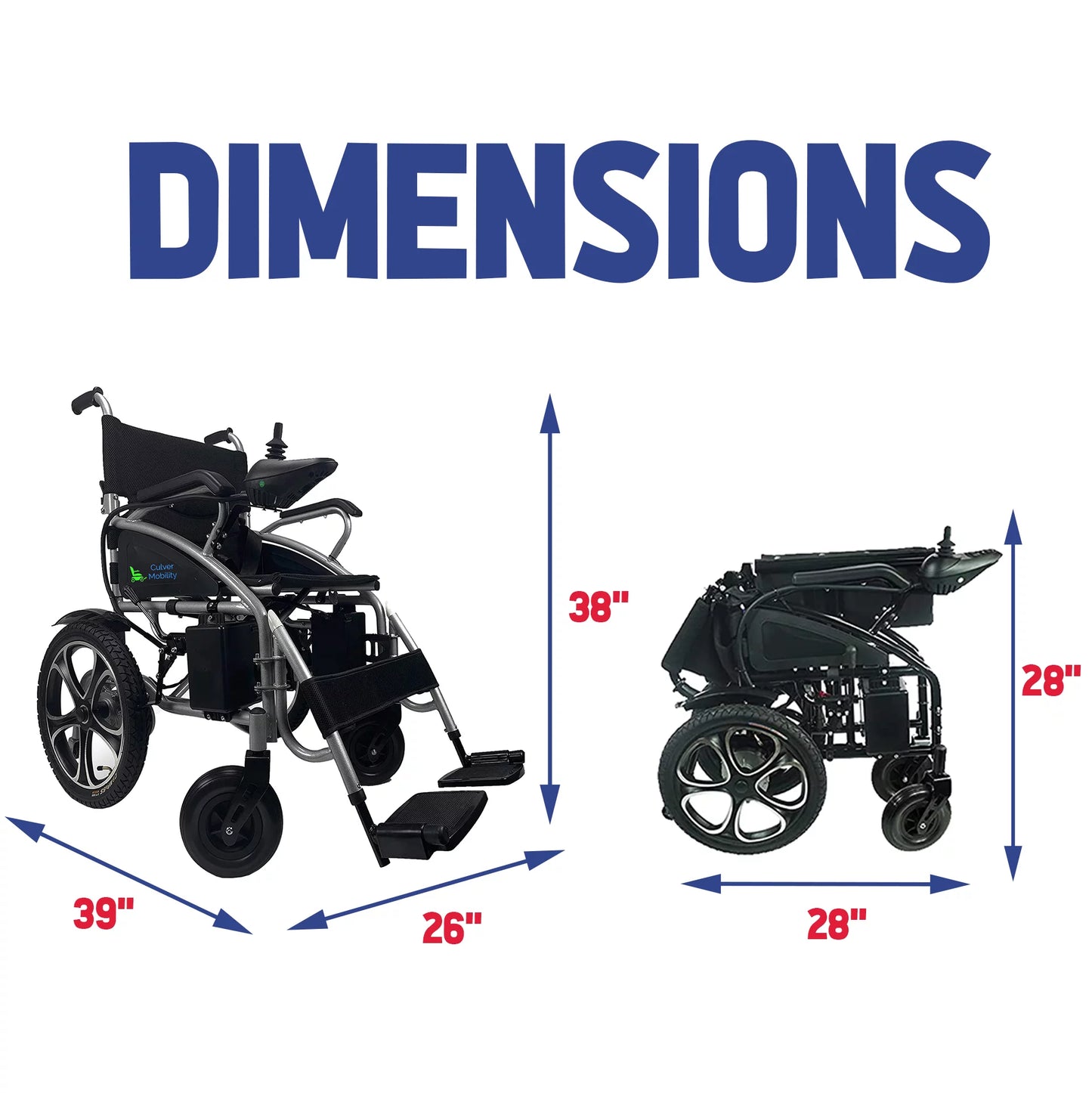 - ARTEMIS - Electric Power Foldable Lightweight Wheelchair FDA Approved 265Lbs -500W- 13Miles (Black Lithium)