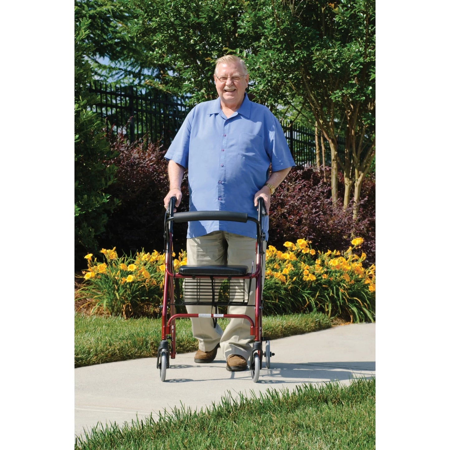 Graham Field Lumex Walkabout Lite Rollator with Seat & 6 Inch Wheels, Aqua