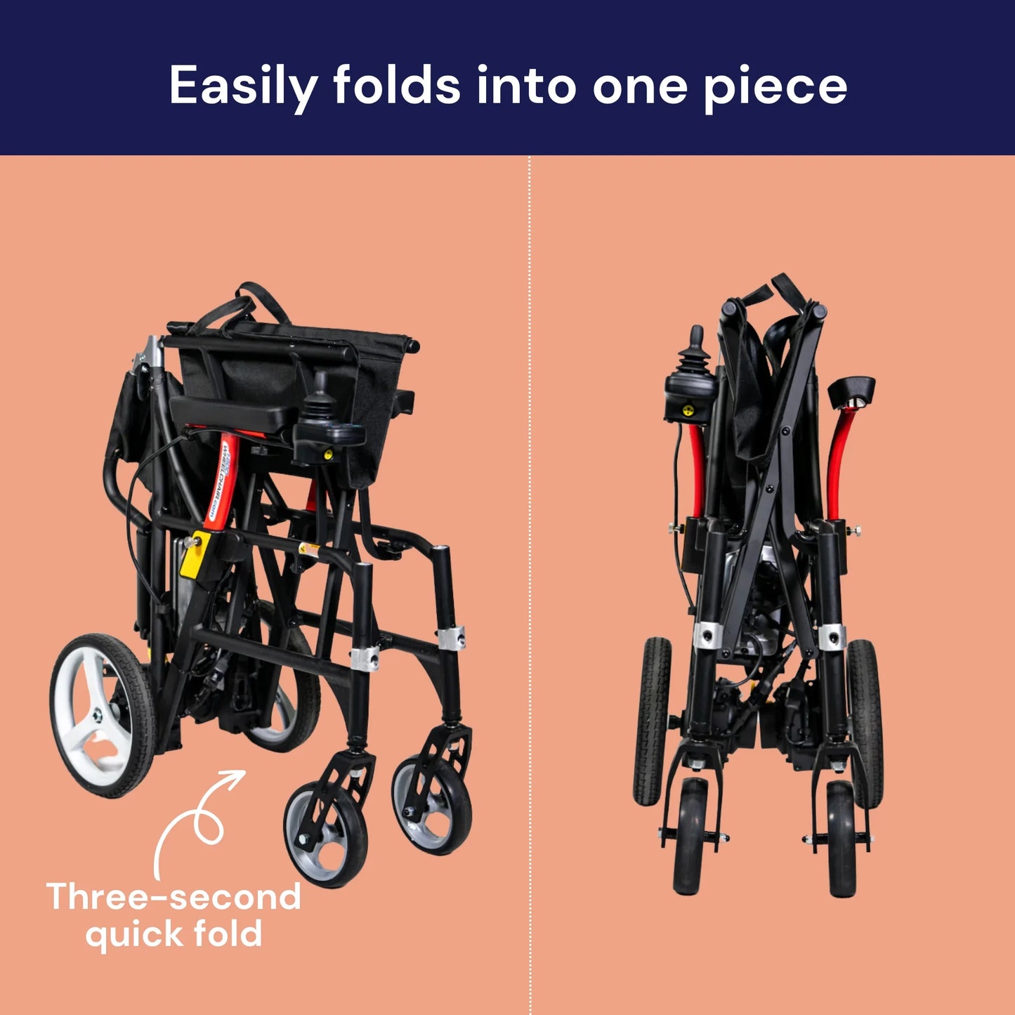 Mobility Power Wheelchair for Adults - Foldable, Lightweight Electric Wheelchair, 1 Ct