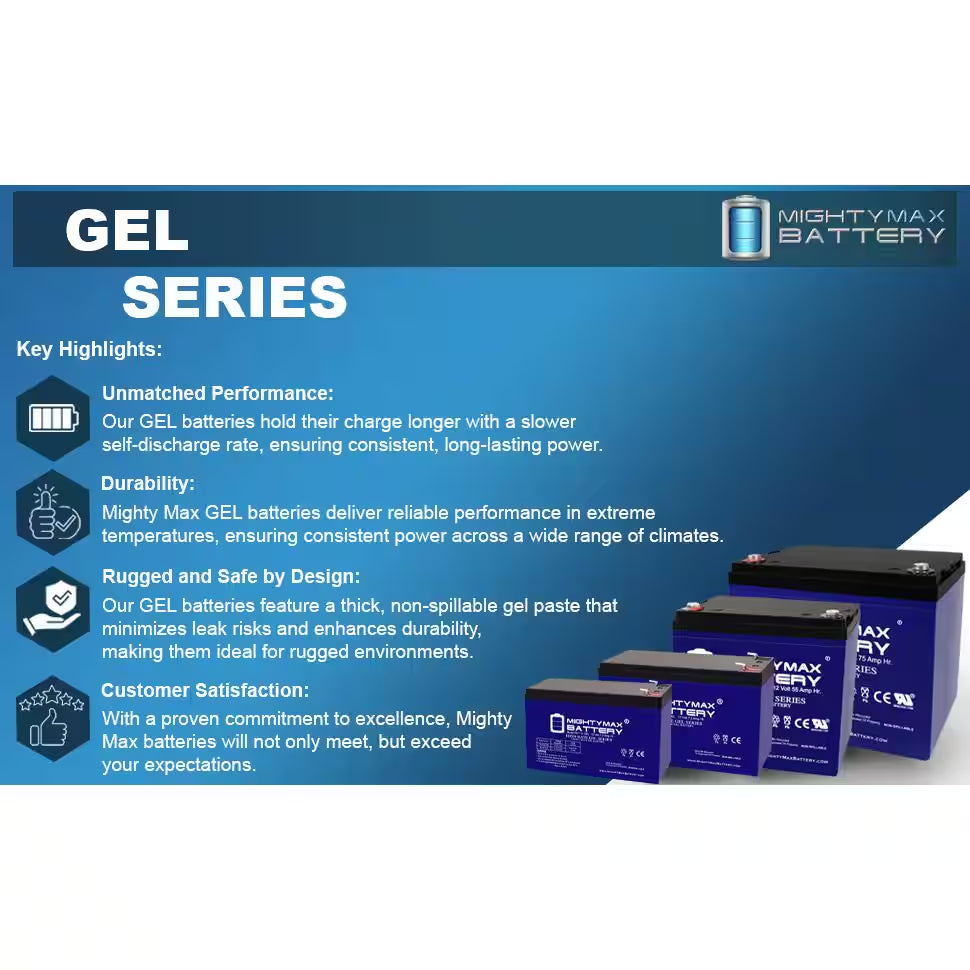 12-Volt 35 Ah Rechargeable GEL Sealed Lead Acid (SLA) Battery