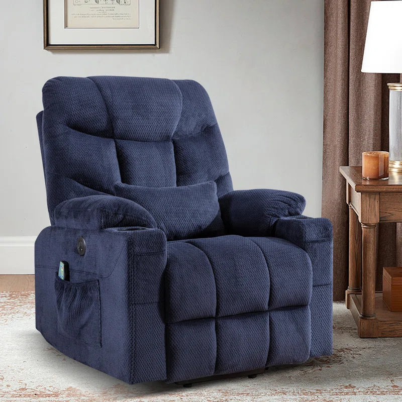 33.9'' Wide Power Lift Assist Standard Recliner Chair with Heated and Massage