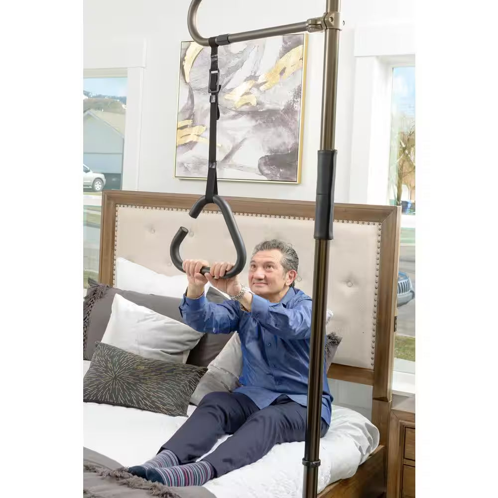 Sure Stand Security Pole 12 In. Trapeze Grab Bar Accessory in Bronze