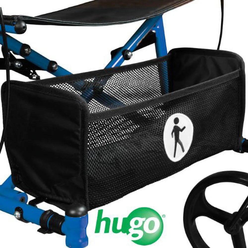 Mobility Sidekick Side-Folding Rollator Walker with Seat, Blueberry