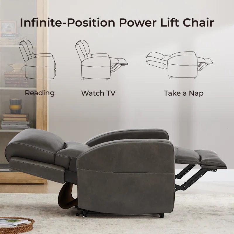 Bellanie Upholstered Lift Assist Power Recliner with Massage and Heated