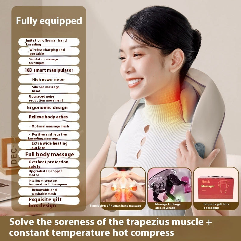 Electric Neck Massager Multifunctional Shoulder Waist Back Massage Instrument