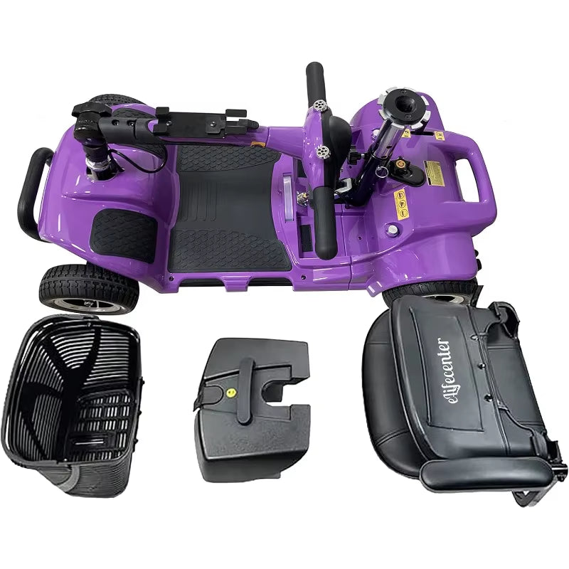 Battery Powered 4 Wheel Mobility Scooter for Seniors-Electric Scooter with Seat for Adults- Heavy Duty Structure