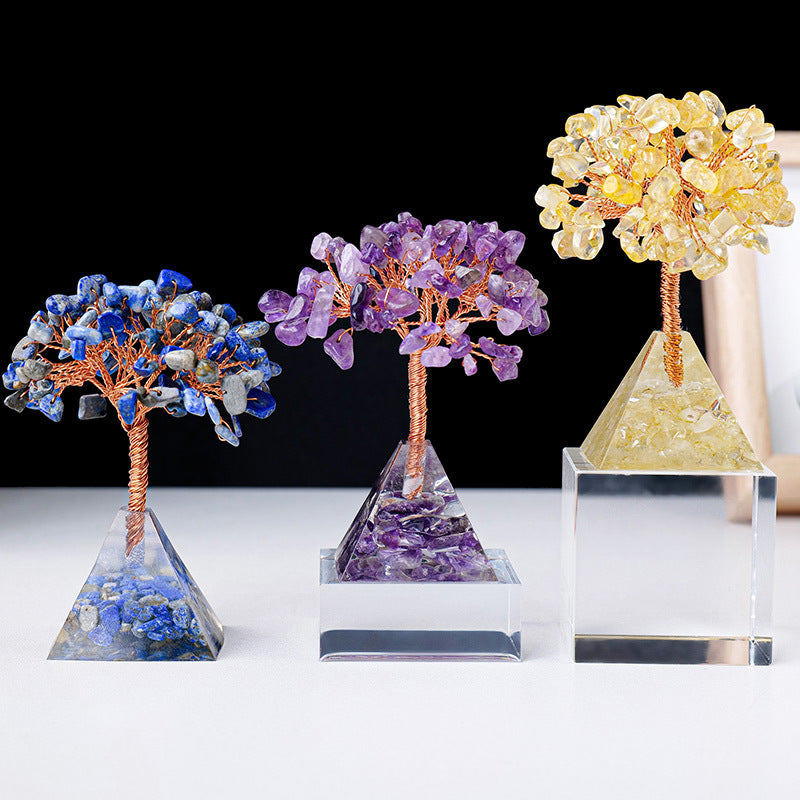 Resin Pyramid Base Crystal Decorative Ornaments