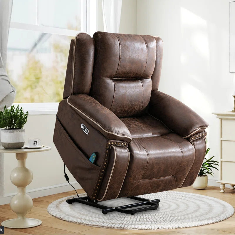 40.2'' Wide Power Lift Recliner Chair with Heat & Massage - Dual Motor Electric Recliner, Adjustable Headrest, Easy Assembly for Elderly & Living Room