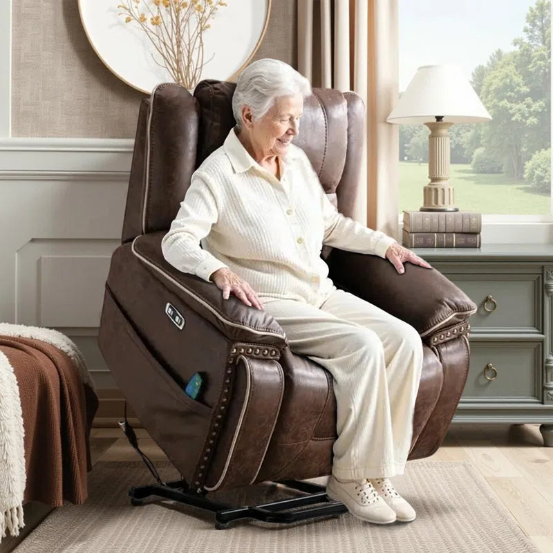40.2'' Wide Power Lift Recliner Chair with Heat & Massage - Dual Motor Electric Recliner, Adjustable Headrest, Easy Assembly for Elderly & Living Room