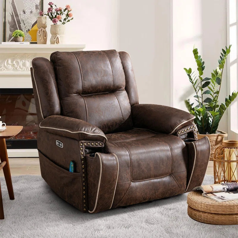 40.2'' Wide Power Lift Recliner Chair with Heat & Massage - Dual Motor Electric Recliner, Adjustable Headrest, Easy Assembly for Elderly & Living Room