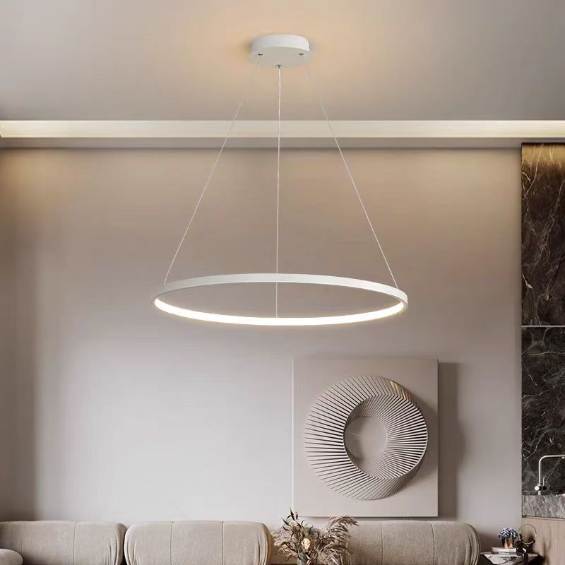 Living Room Lamps Modern Pole Ring Light LED Dining Room Personalized Chandelier