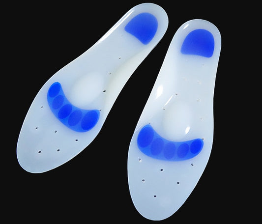 Arch support soft silicone insole soft shock absorption silicone thickening flat foot correction men and women