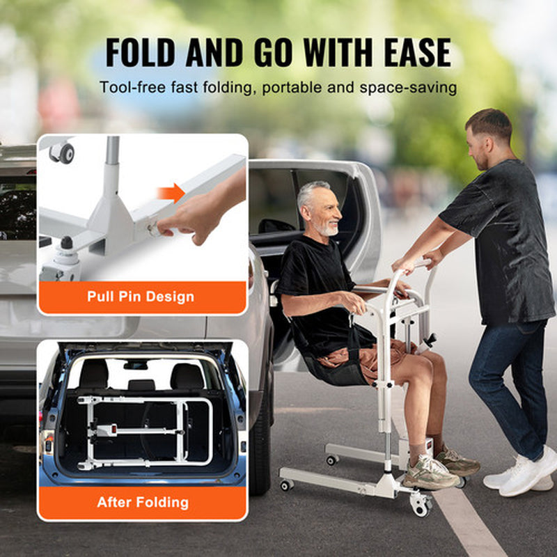 Electric Patient Lift Transfer Chair Folding Lift Adjustable Wheelchair