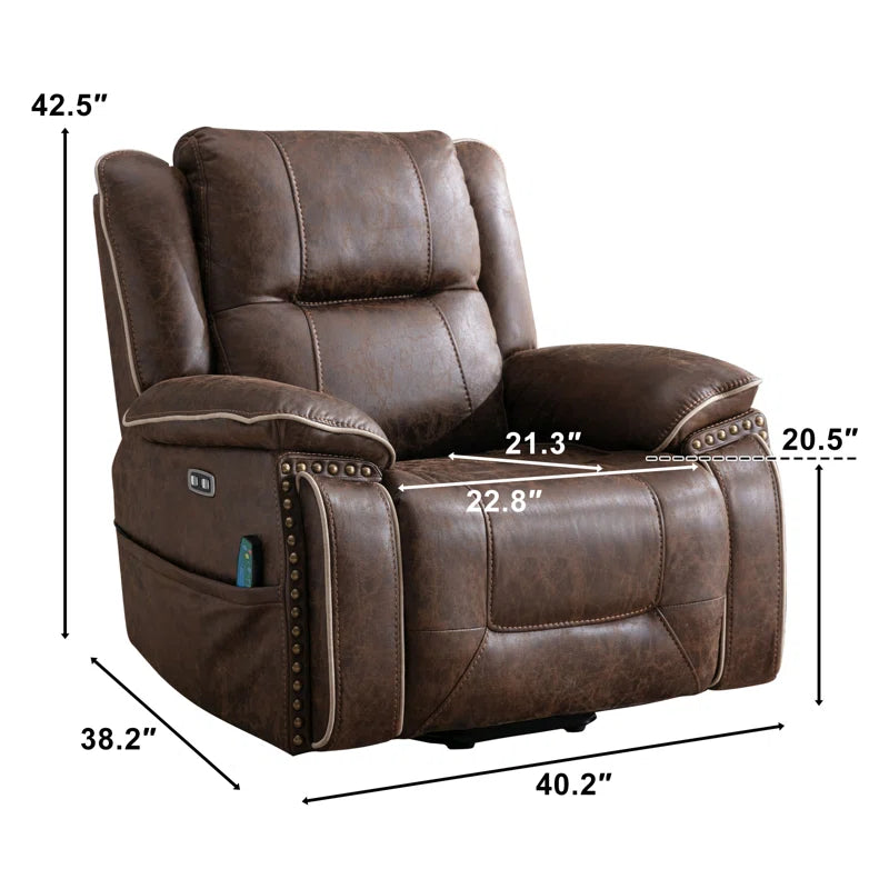 40.2'' Wide Power Lift Recliner Chair with Heat & Massage - Dual Motor Electric Recliner, Adjustable Headrest, Easy Assembly for Elderly & Living Room