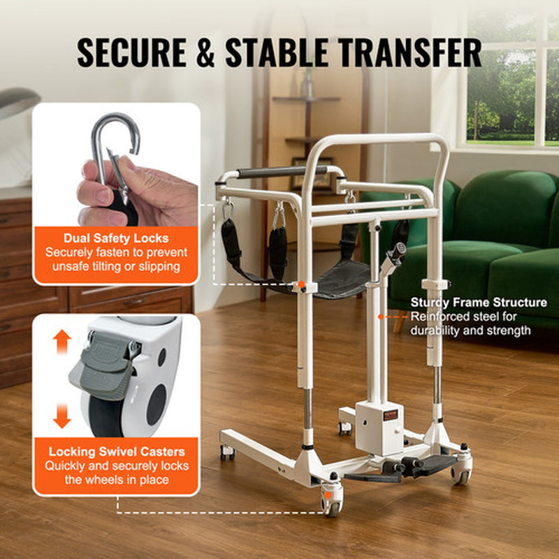 Electric Patient Lift Transfer Chair Folding Lift Adjustable Wheelchair