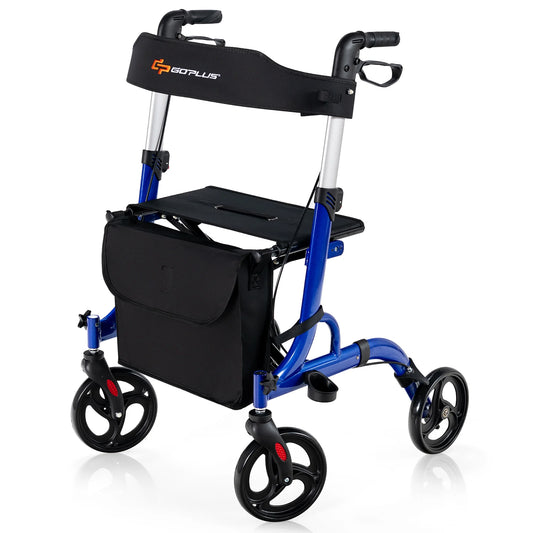 Rollator Walker with Seat, Folding Aluminum, 8-Inch Wheels – Easy Mobility