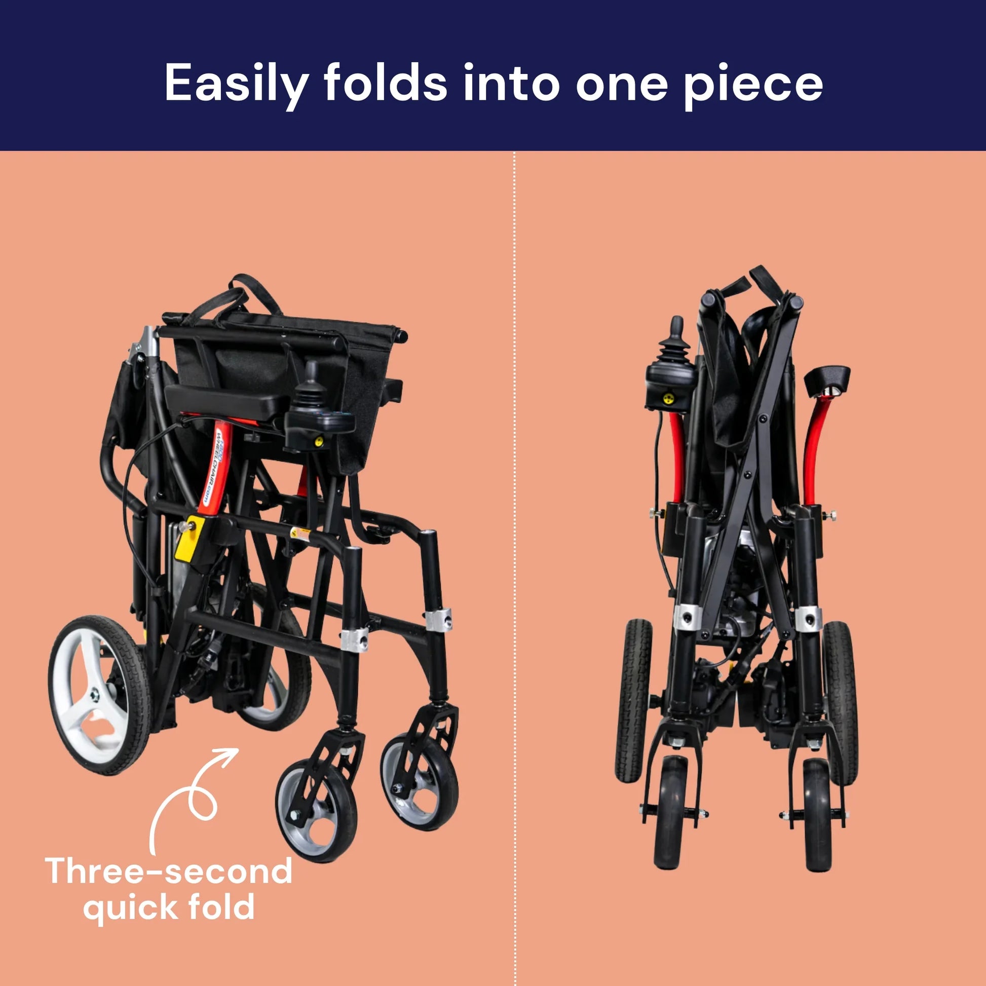 Mobility Power Wheelchair for Adults - Foldable, Lightweight Electric Wheelchair, 1 Ct