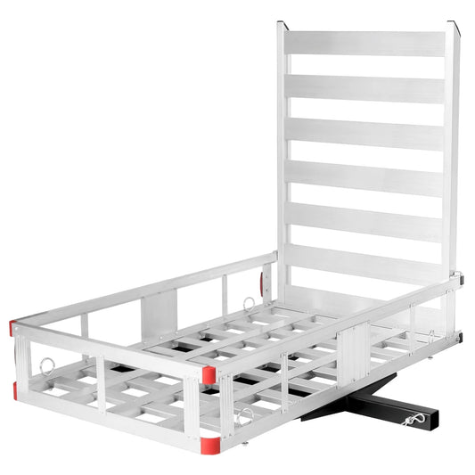 50'' X 29.5'' Aluminum Cargo Carrier with Ramp Hitch-Mounted Mobility Carrier Hauler