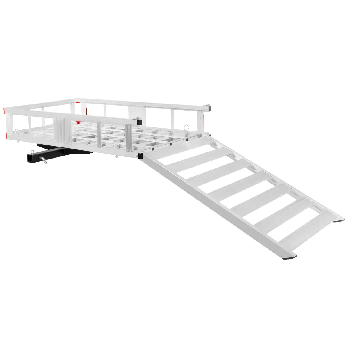 50'' X 29.5'' Aluminum Cargo Carrier with Ramp Hitch-Mounted Mobility Carrier Hauler