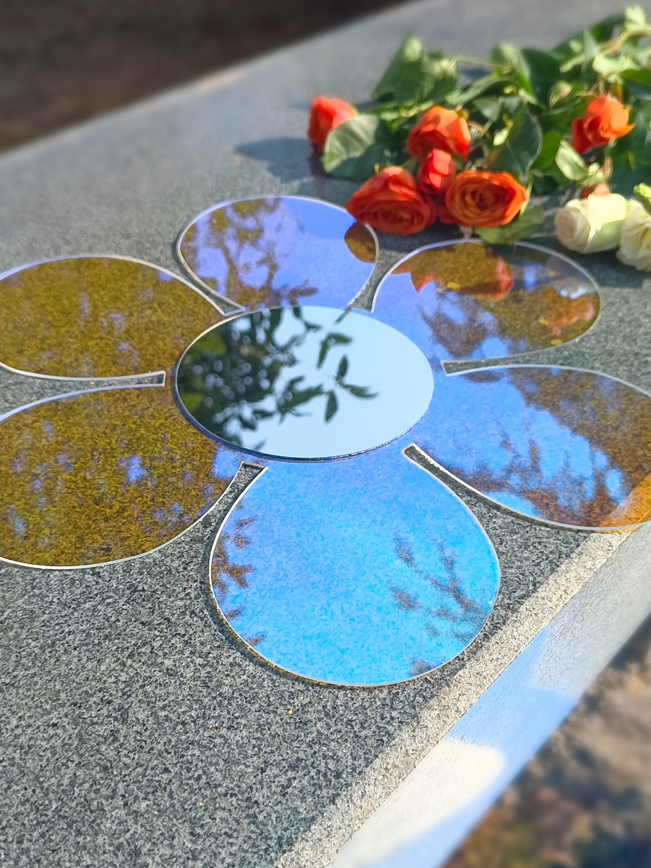 Acrylic Flower Colorful Mirror Wall Sticker