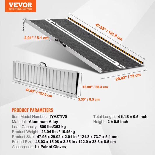 Portable Wheelchair Ramp Non-Slip Aluminum Folding Ramp – Easeful Living