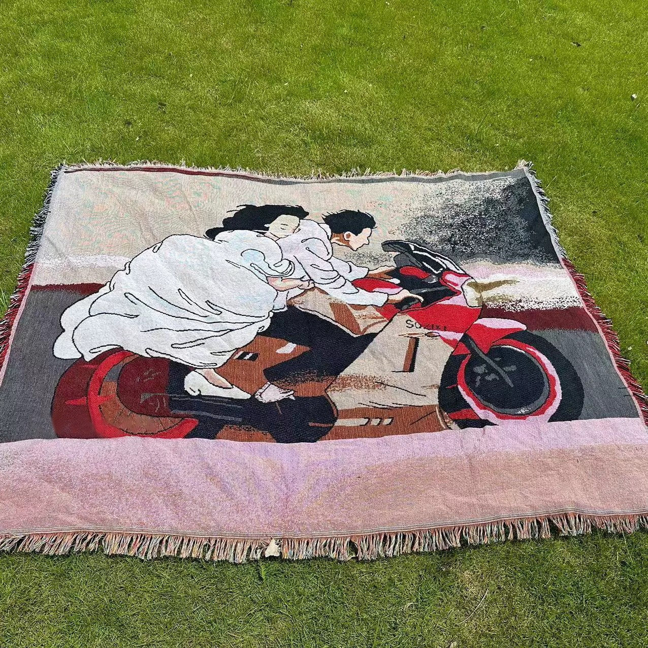 Outdoor Camping Rugs Bohemian Ethnic Style Picnic Mat