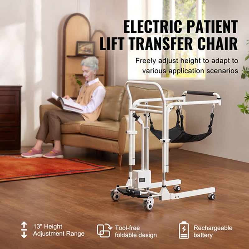 Electric Patient Lift Transfer Chair Folding Lift Adjustable Wheelchair