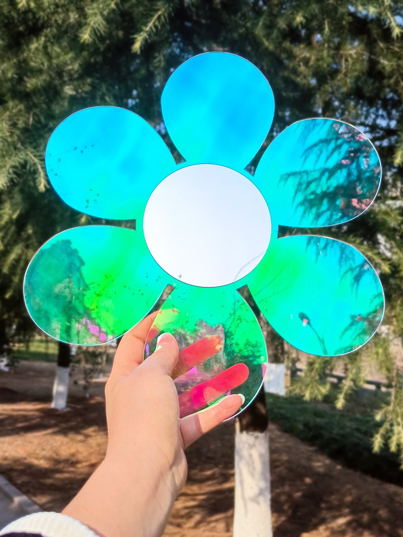 Acrylic Flower Colorful Mirror Wall Sticker