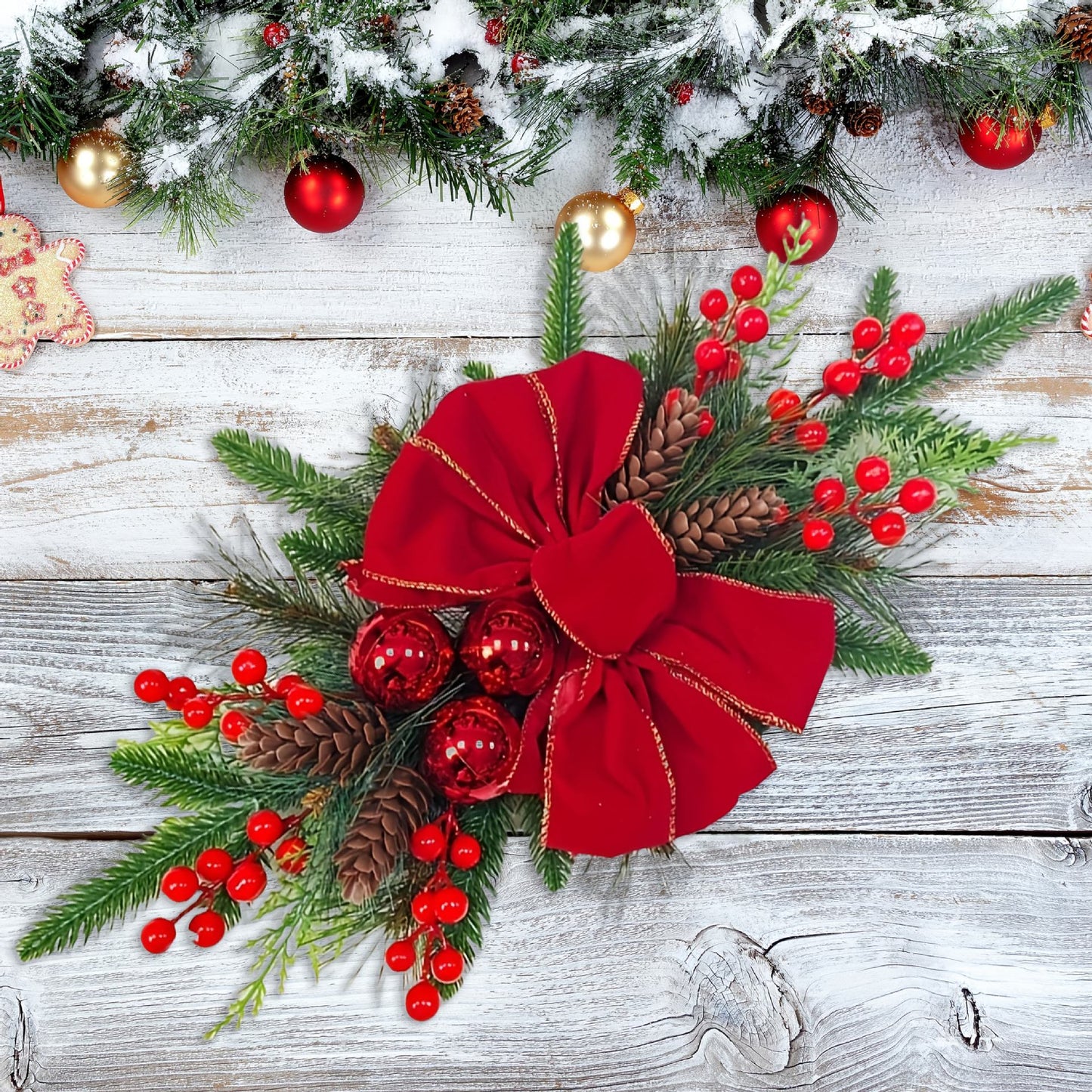 Flocking Garland Floor Hanging Stair Garland Decorative Ornaments