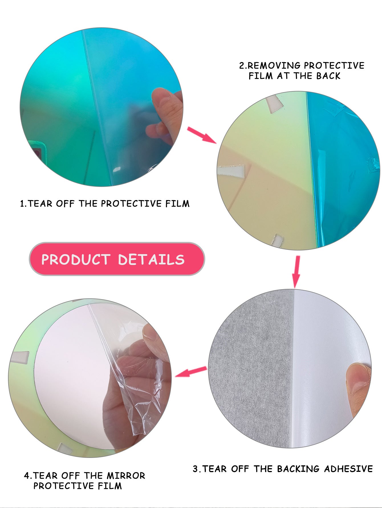 Acrylic Flower Colorful Mirror Wall Sticker