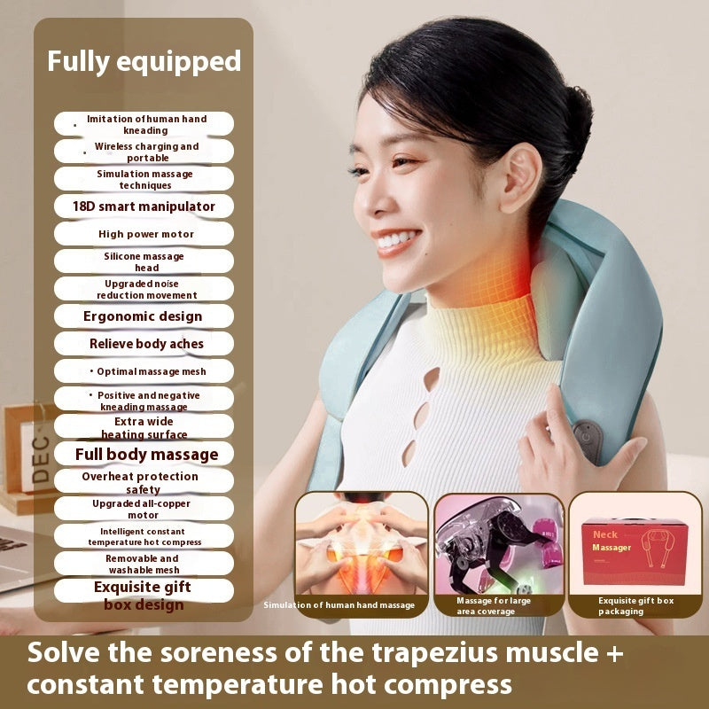 Electric Neck Massager Multifunctional Shoulder Waist Back Massage Instrument