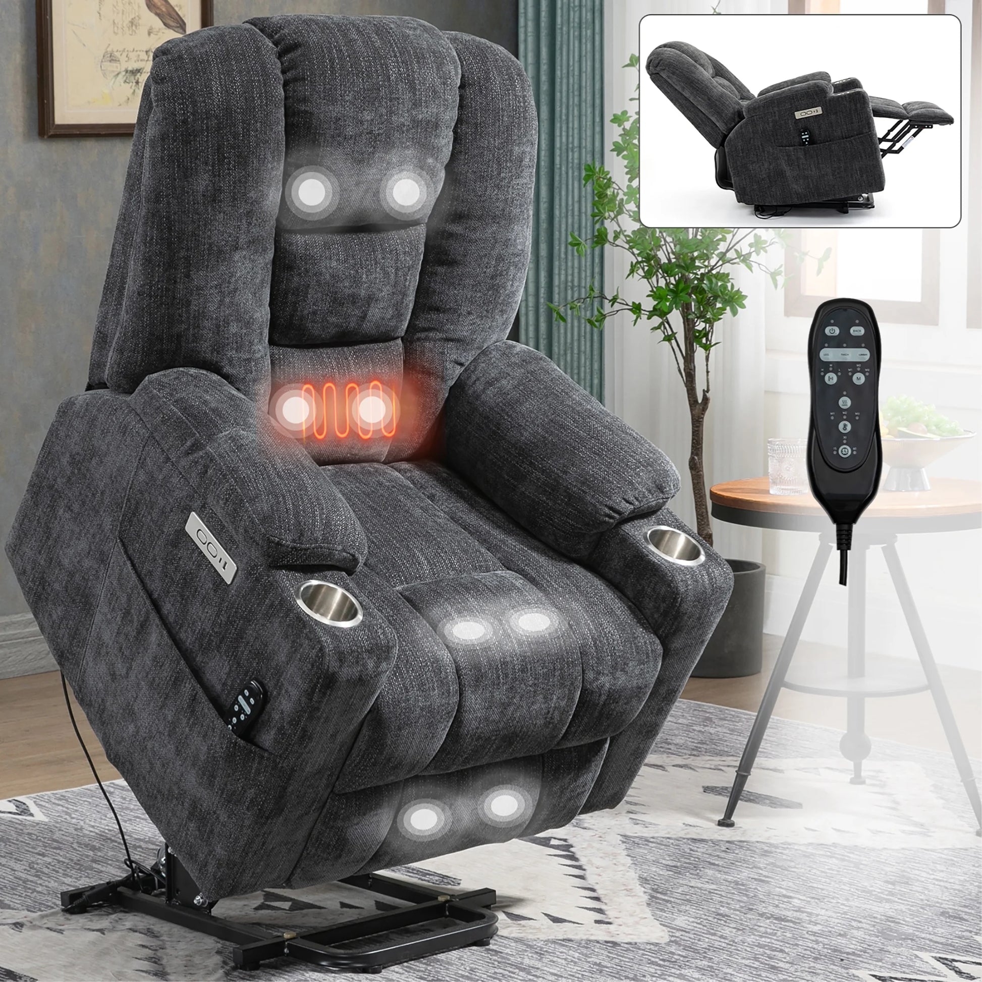  Power Lift Recliner Chair – Heated & Massage Comfort